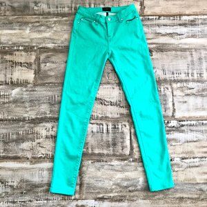Low Rise Teal Skinny Jeans